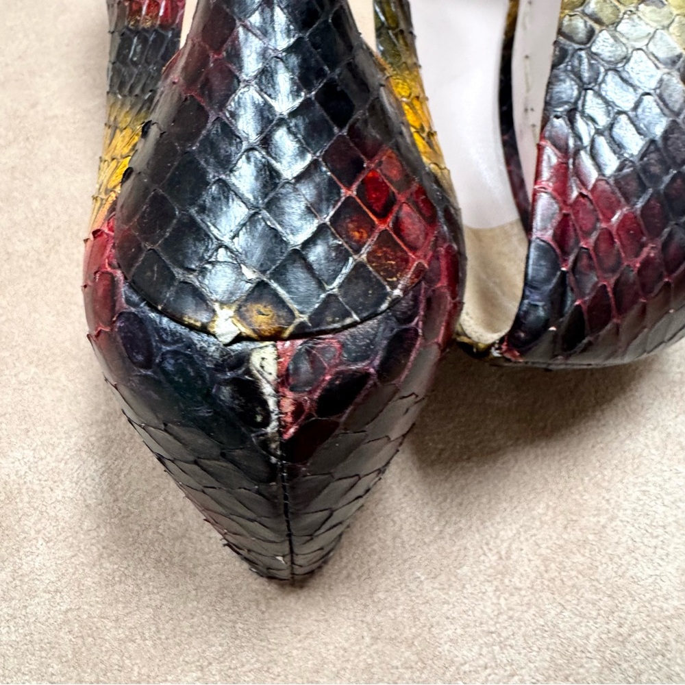 Miu Miu Whips Graffiti Snakeskin Ombre Multicolor Heels Calzature Donna 38.5 Box - Picture 13 of 15